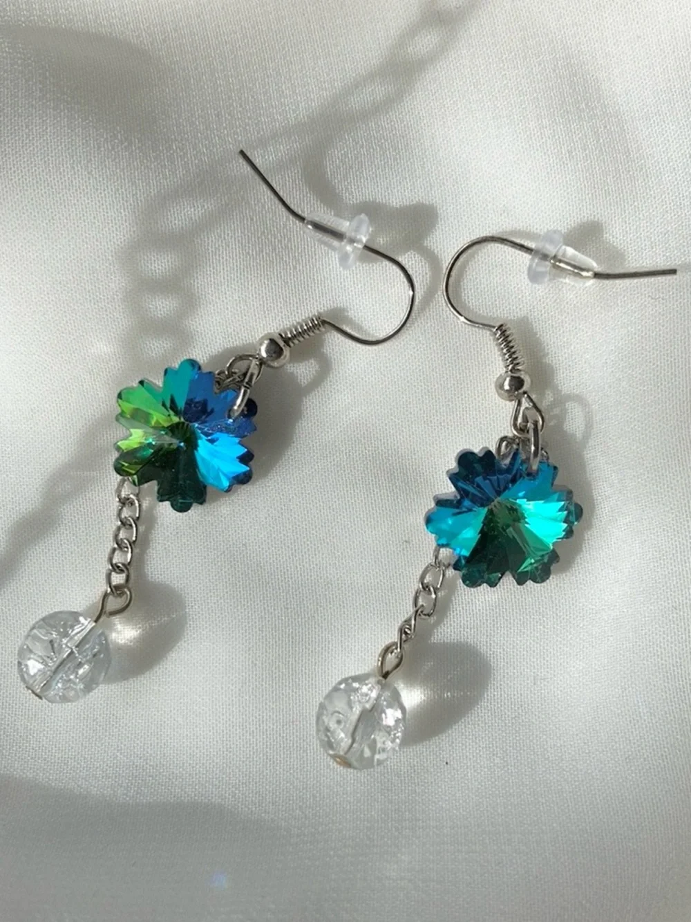 Glass Snowflake Earrings - Picture 1 of 4